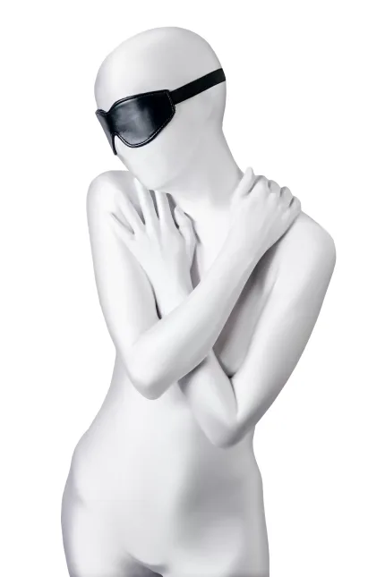 Anonymo BDSM Maske, PU deri, siyah, 26,5 cm