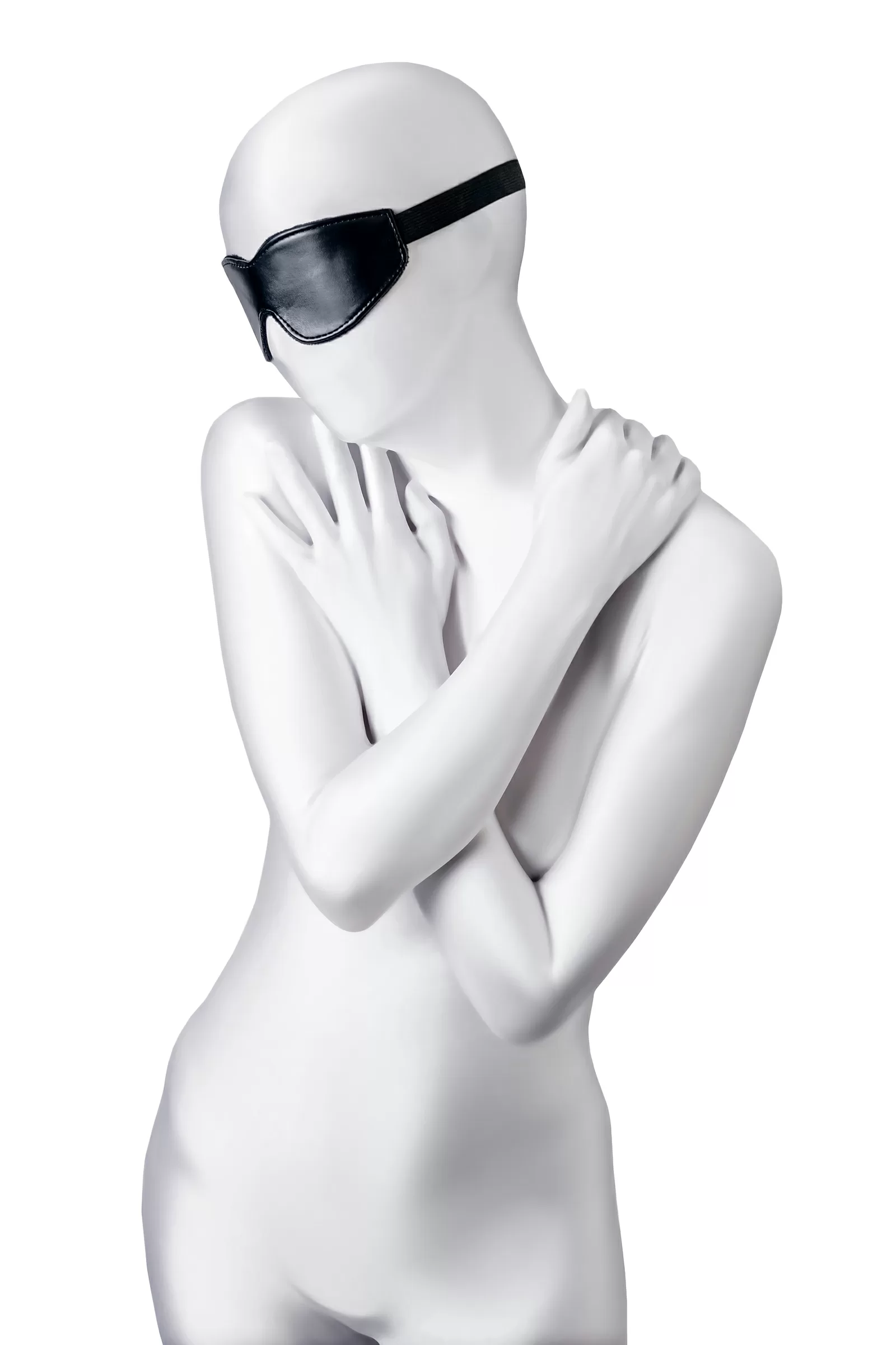 Anonymo BDSM Maske, PU deri, siyah, 26,5 cm