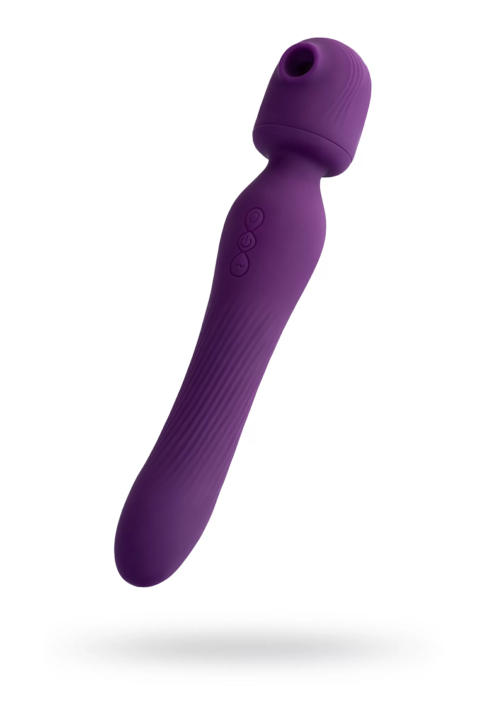 JOS Kisom 2'si 1 arada Vibratör, Silikon, Mor, 24 cm