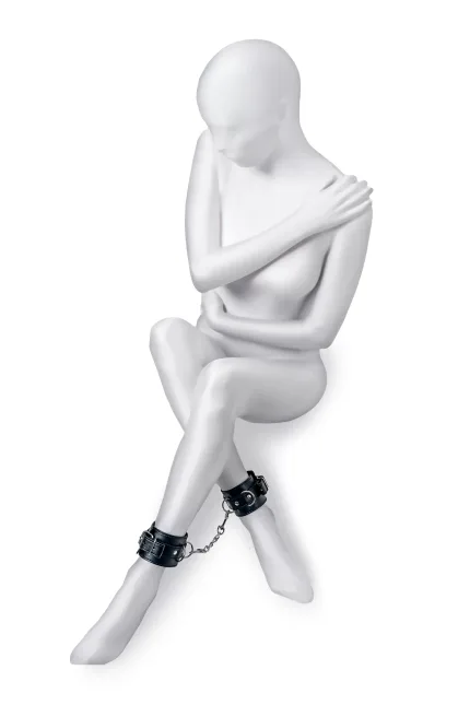 Anonymo BDSM Ayak Kelepçe #0153, PU deri, siyah, 26,5 cm