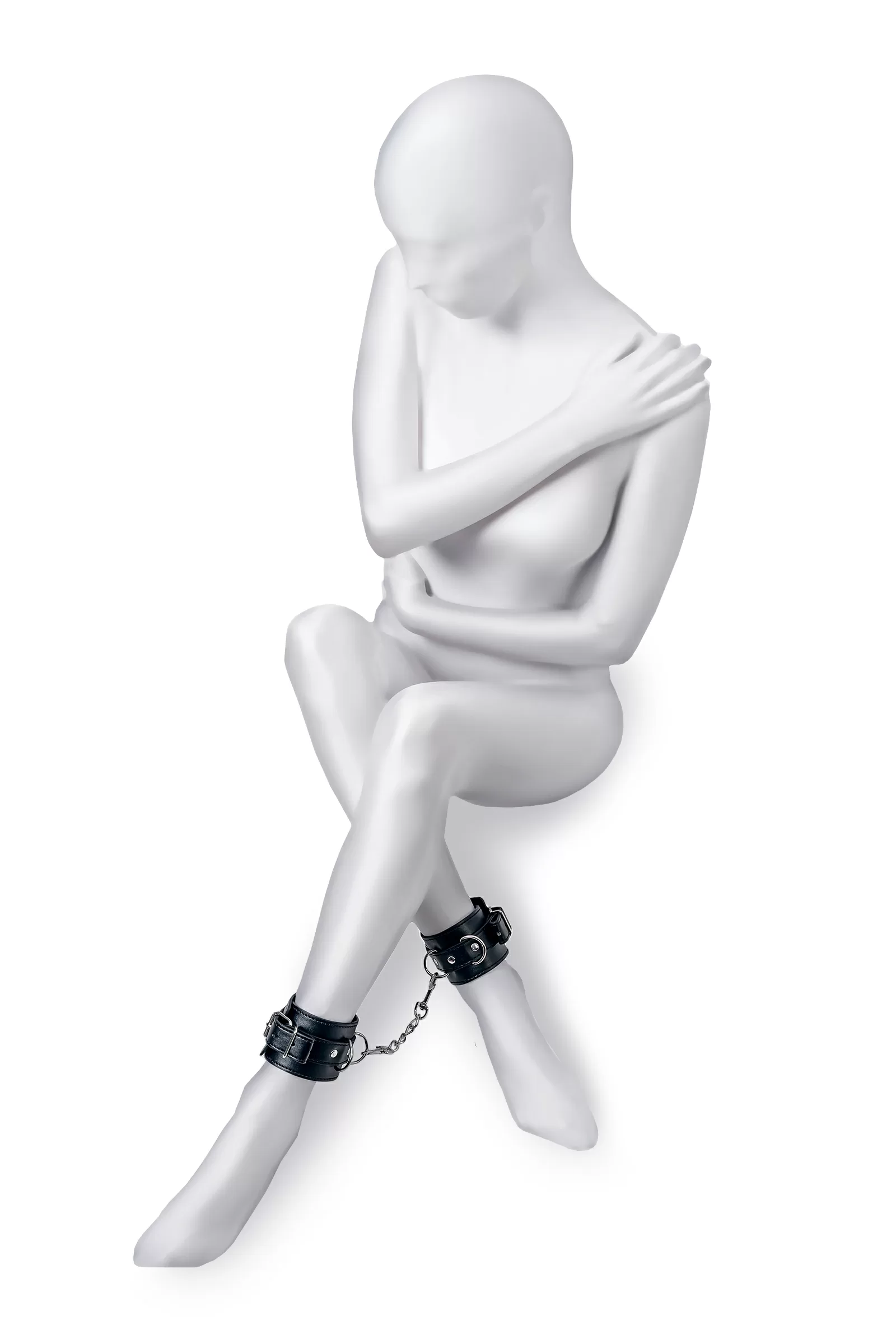 Anonymo BDSM Ayak Kelepçe #0153, PU deri, siyah, 26,5 cm
