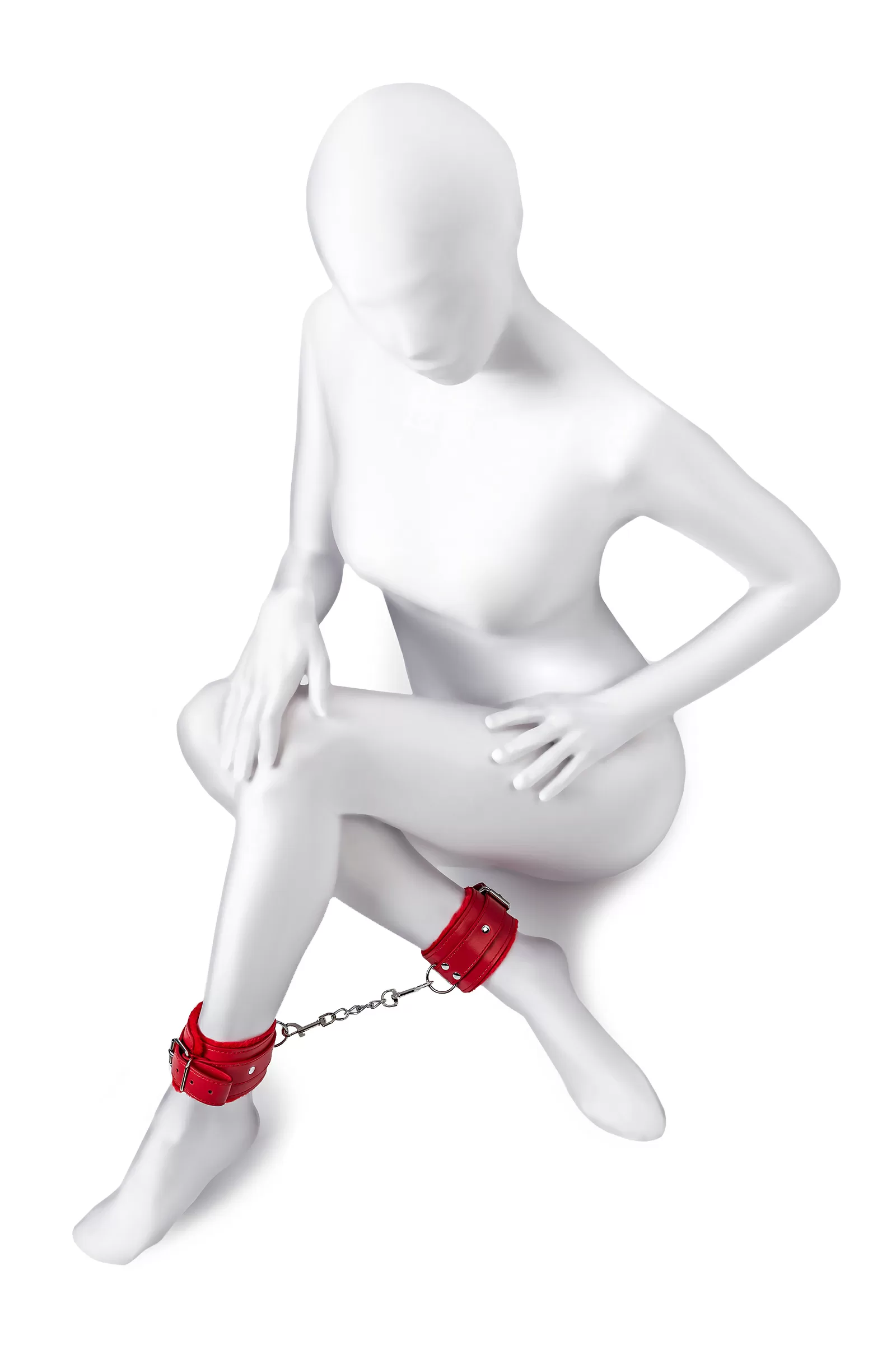 Anonymo BDSM Ayak Kelepçe #0155, PU deri, kırmızı, 27 cm