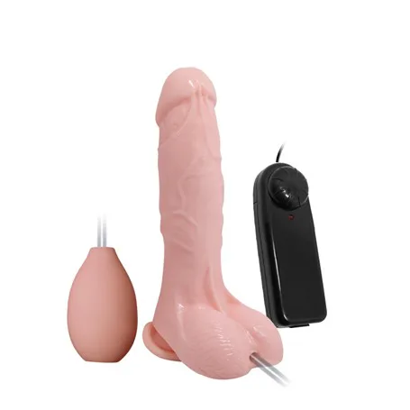 19,3 Cm Su Fışkırtmalı Realistik Titreşimli Penis Anal Vajinal Dildo Mastürbatör