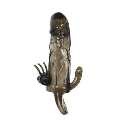 4 Cm Uzatmalı Anal Vajinal Ve Klitoral Uyarıcılı Titreşimli Penis Kılıfı