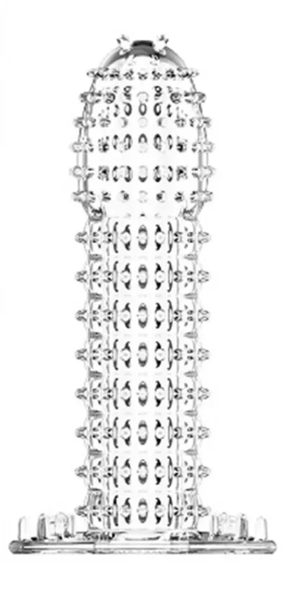 13 Cm Kabartmalı Güçlü Uyarıcı Dildo Uzatmalı Penis Kılıfı