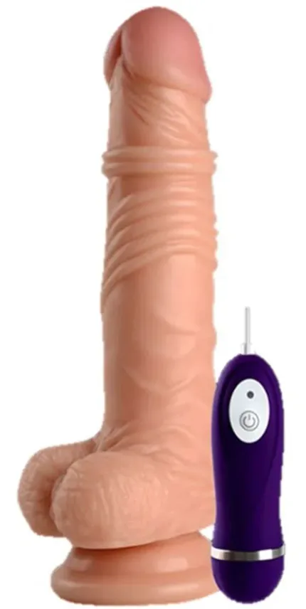 19 Cm Gerçekçi Titreşimli Dildo Vibratör Penis - Thunder