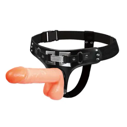 18,2 Cm Belden Bağlamalı İçi Dolu Strapon Penis