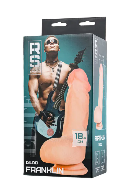 RealStick Elite Oliver Dildo, TPR, Şeffaf, 18,5 cm