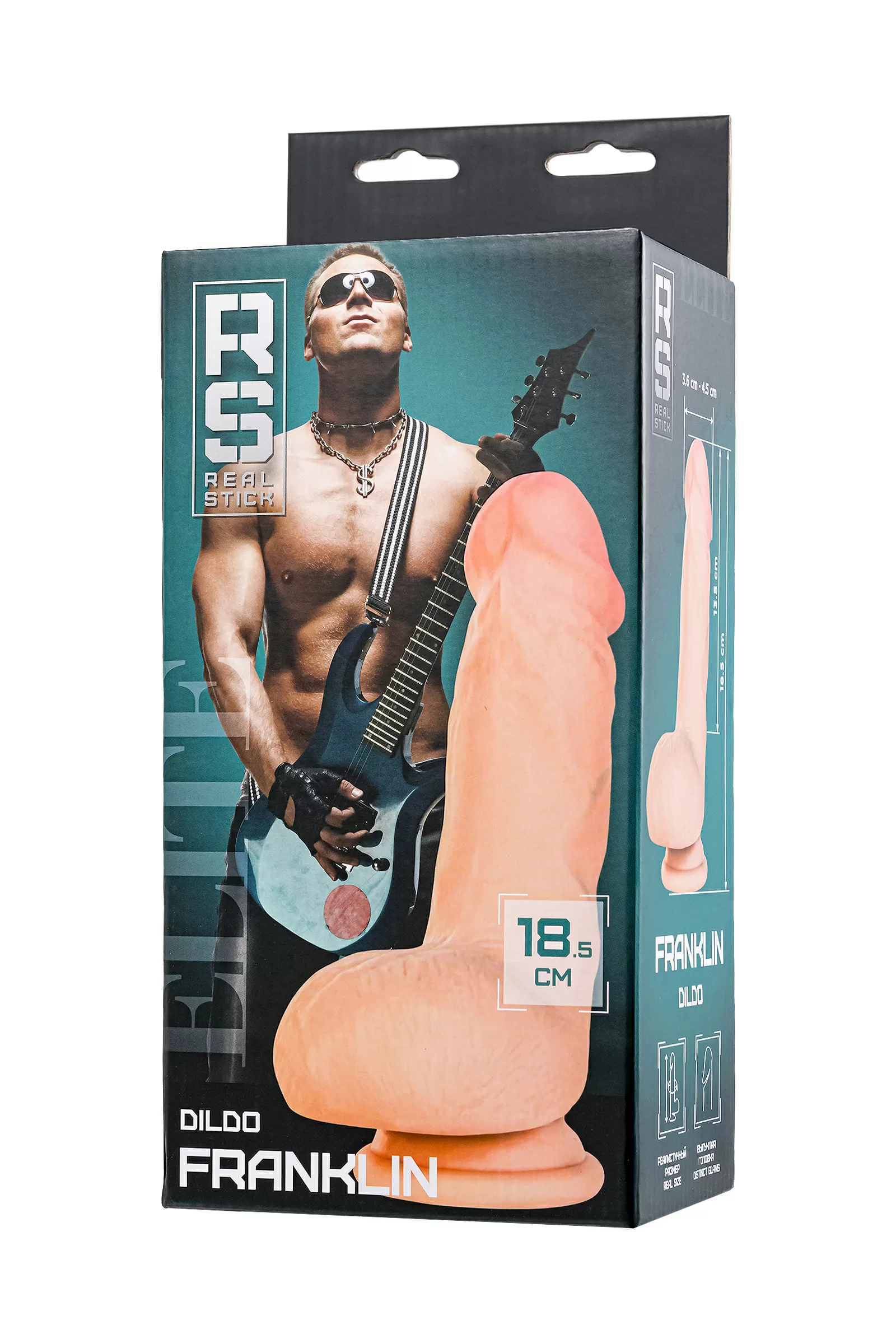 RealStick Elite Oliver Dildo, TPR, Şeffaf, 18,5 cm
