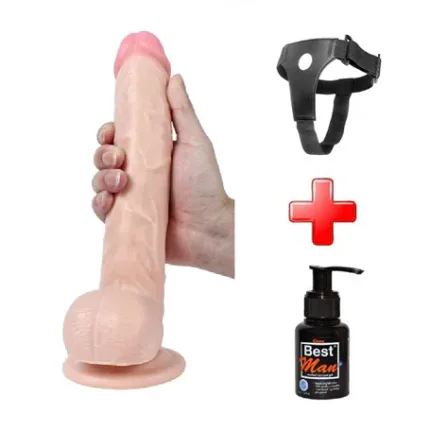 28 Cm Belden Bağlamalı Realistik Dildo Penis Set
