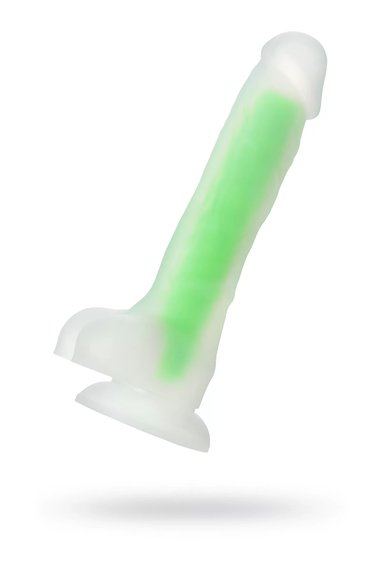 Beyond by Dick Glow Gece Parlayan Dildo, Silikon, Şeffaf, 18 cm