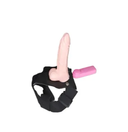 18 Cm Belden Bağlamalı İçi Boş Titreşimli  Protez Penis