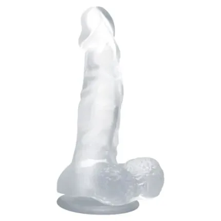 16,7 Cm Şeffaf Realistik Damarlı Vantuzlu Dildo Penis