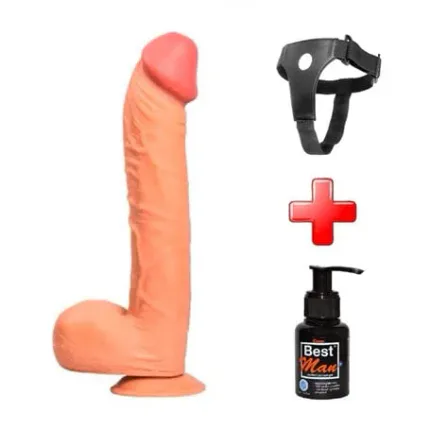 Belden Bağlamalı 31,5 Cm Dev Boy Realistik Vantuzlu Dildo Penis