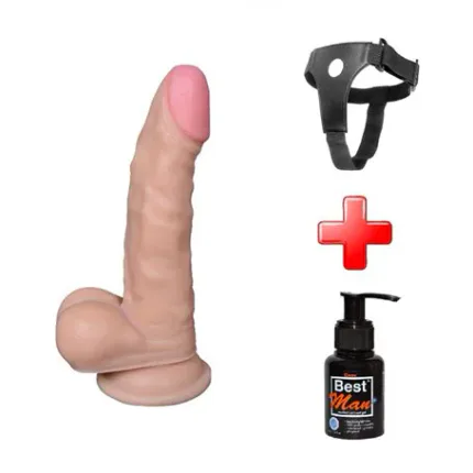 17 Cm Belden Bağlamalı Realistik Vantuzlu Dildo Penis