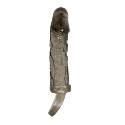 3 Cm Dolgu Uzatmalı Titreşimli Zenci Penis Kılıfı Prezervatif Vibratör