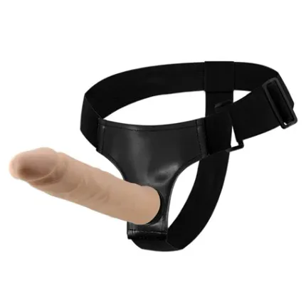 21,5 Cm Belden Bağlamalı Kıkırdaklı Bükülebilir İçi Dolu Strapon Penis