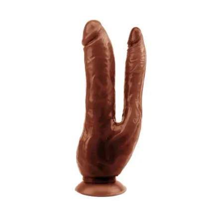İki Uçlu Vantuzlu Realistik Çatal Melez Dildo Penis