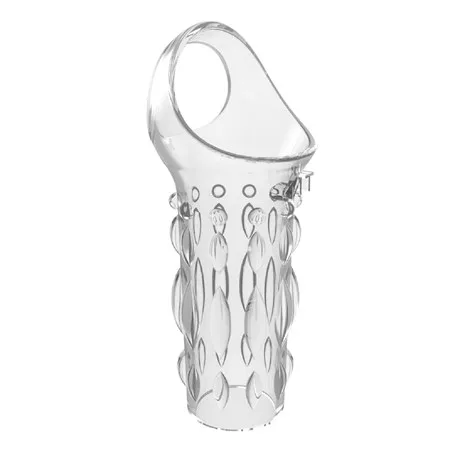 11,5 Cm Silikon Şeffaf Tırtıklı Penis Kılıfı