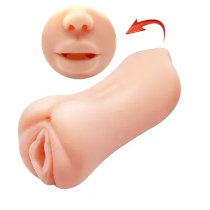 3 Boyutlu Çift Taraflı Suni Oral &amp; Vajinal Mastürbatör - Gemini