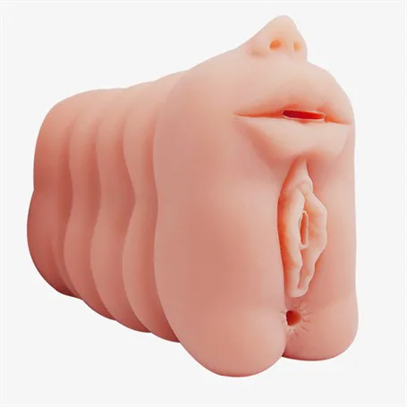 3 İşlevli 3D Realistik Suni Oral Vajinal Anal Mastürbatör