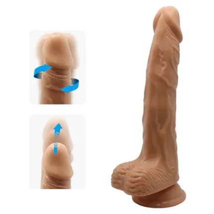Usb Şarjlı 20 Cm Oynar Başlı İleri Geri Hareketli Titreşimli Dildo