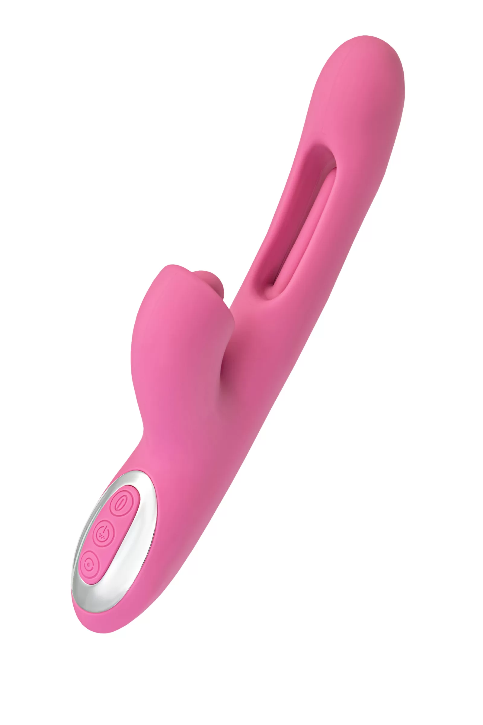 JOS Monti Hareketli Dilli ve Titreşimli Top Başlıklı Vibratör, Silikon, Pembe, 24 cm