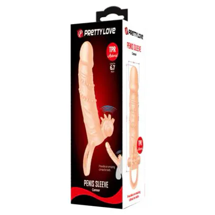 4 Cm Dolgu Uzatmalı Titreşimli Penis Kılıfı Prezervatif Vibratör - Connor