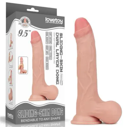 Belden Bağlamalı Yeni Nesil Çift Katmanlı 24,5 Cm Realistik Dildo Penis