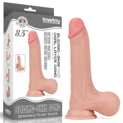 Yeni Nesil Çift Katmanlı 22 Cm Realistik Dildo Penis