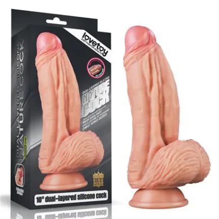 Yeni Nesil Çift Katmanlı 24,5 Cm Realistik Dildo Penis