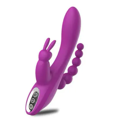 Usb Şarjlı Klitoral &amp;Amp; Anal Uyarıcılı Teknolojik Vibratör - Mor