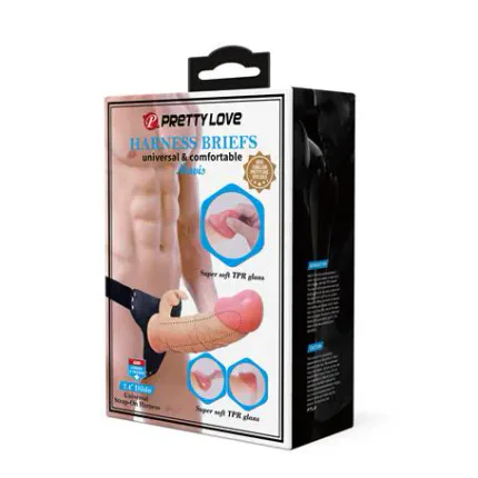 19 Cm Belden Bağlamalı İçi Boş Klitoris Uyarıcılı Protez Penis - Mavis