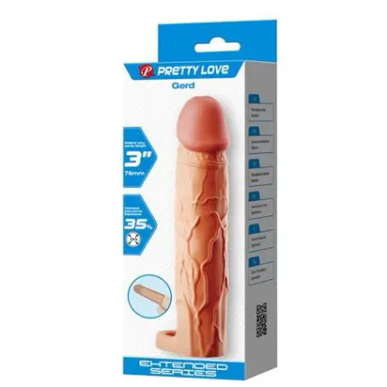 7,6 Cm Dolgulu Premium Ten Rengi Silikon Penis Kılıfı - Gerd