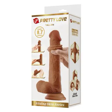 22 Cm Yeni Nesil Çift Katmanlı Realistik Vantuzlu Dildo Penis - Tallen