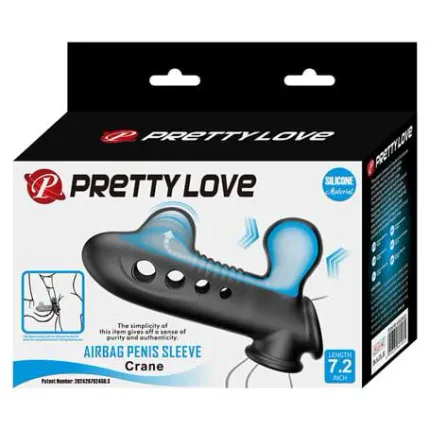 Hava Yastıklı Premium Zenci Rengi Silikon Penis Kılıfı - Crane