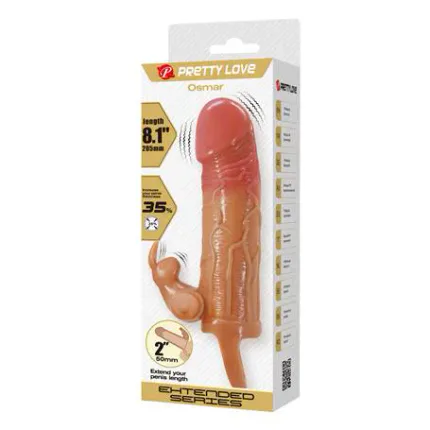 5 Cm Dolgu Uzatmalı Titreşimli Penis Kılıfı Prezervatif Vibratör - Osmar