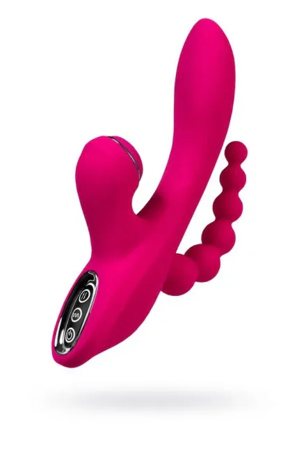 JOS TRIPLING 3'ü 1 Arada Vibratör, Silikon, Pembe, 21 cm
