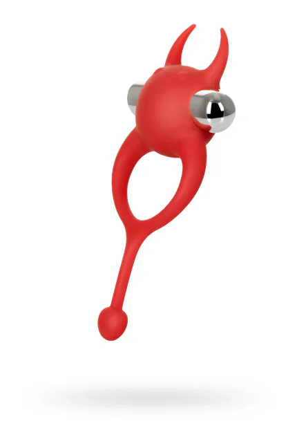 JOS NİCK Kuyruklu Penis Halkası, silikon, kırmızı, 13,5 cm