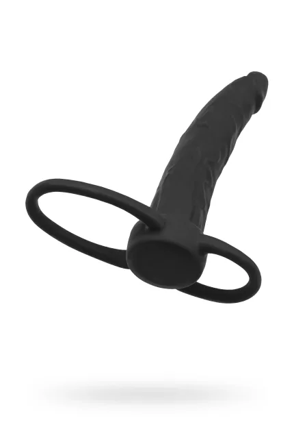 Black&Red Çift Penetrasyon Aparatı – Silikon Penis Kılıfı, Çift Halkalı Tasarım, 16,5 cm