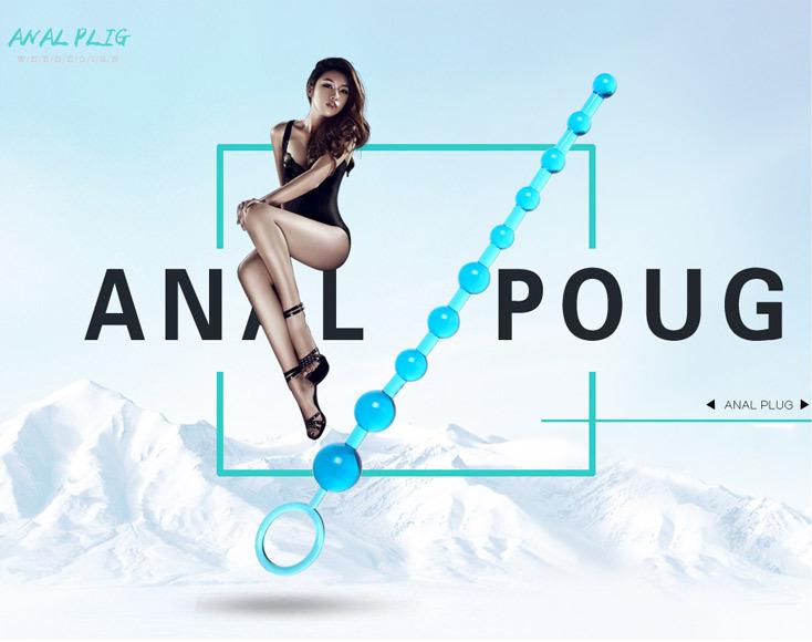 Anal plug beads pleasure blue