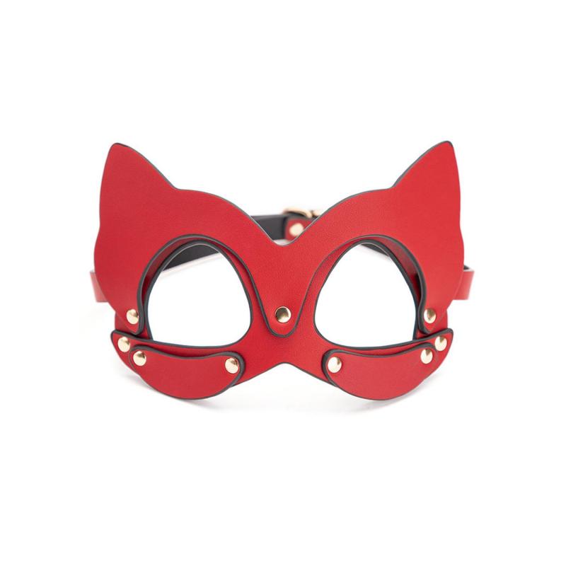 Kırmızı Deri Fantezi Maske