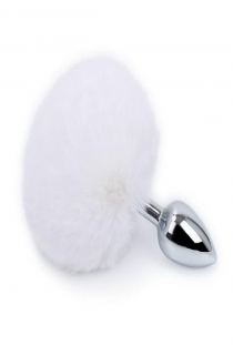 Anal tavşan kuyruk plug beyaz