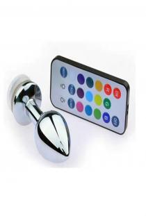 Uzaktan Kumandalı Led Işıklı Orta Boy Çelik Anal Plug