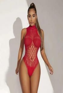 Kırmızı Seksi Vücut Çorabı Miss Feliz