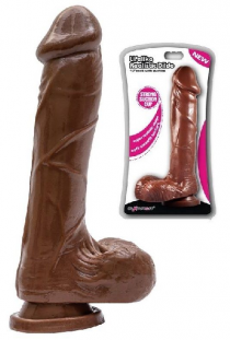 Realistik dildo penis 10''  kahve renk