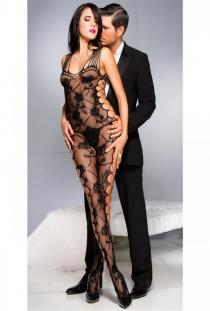 Gül Desenli Fantazi Vücut Çorabı