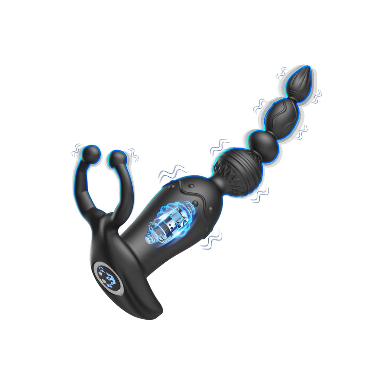 Telefon Kontrollü Anal Vibratör Ve Penis Halkası Siyah