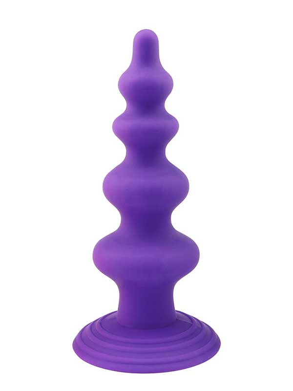 Vantuzlu Boğumlu Silikon Anal Plug Mor