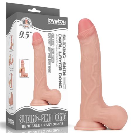 Yeni Nesil Çift Katmanlı 24,5 Cm Realistik Dildo Penis